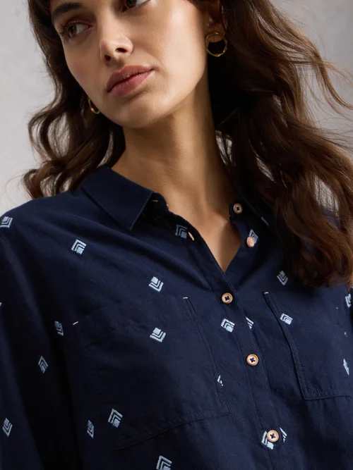 Chemise Sophie en coton biologique - Dark Navy - 44 Image 3