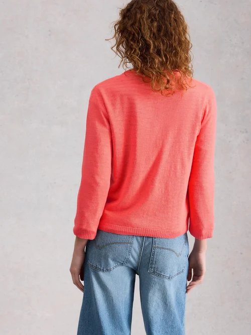 Cardigan Nova en mélange de lin - Mid Coral - 52 Image 4
