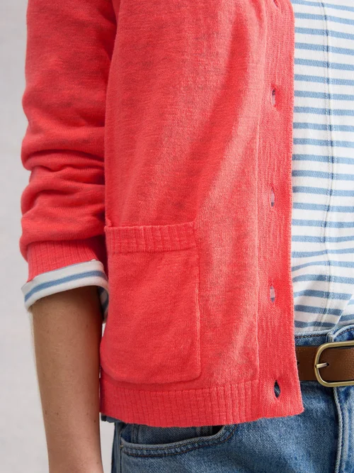 Cardigan Nova en mélange de lin - Mid Coral - 52 Image 3