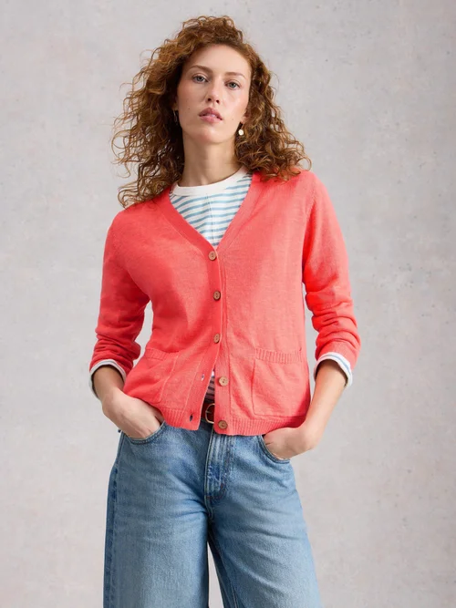 Cardigan Nova en mélange de lin - Mid Coral - 52 Image 2
