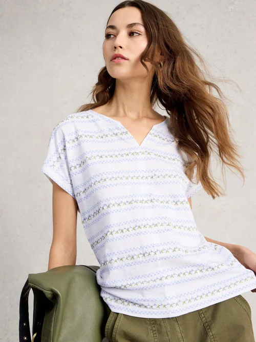 T-shirt brodé Nelly - White Mlt - 52 Image 1