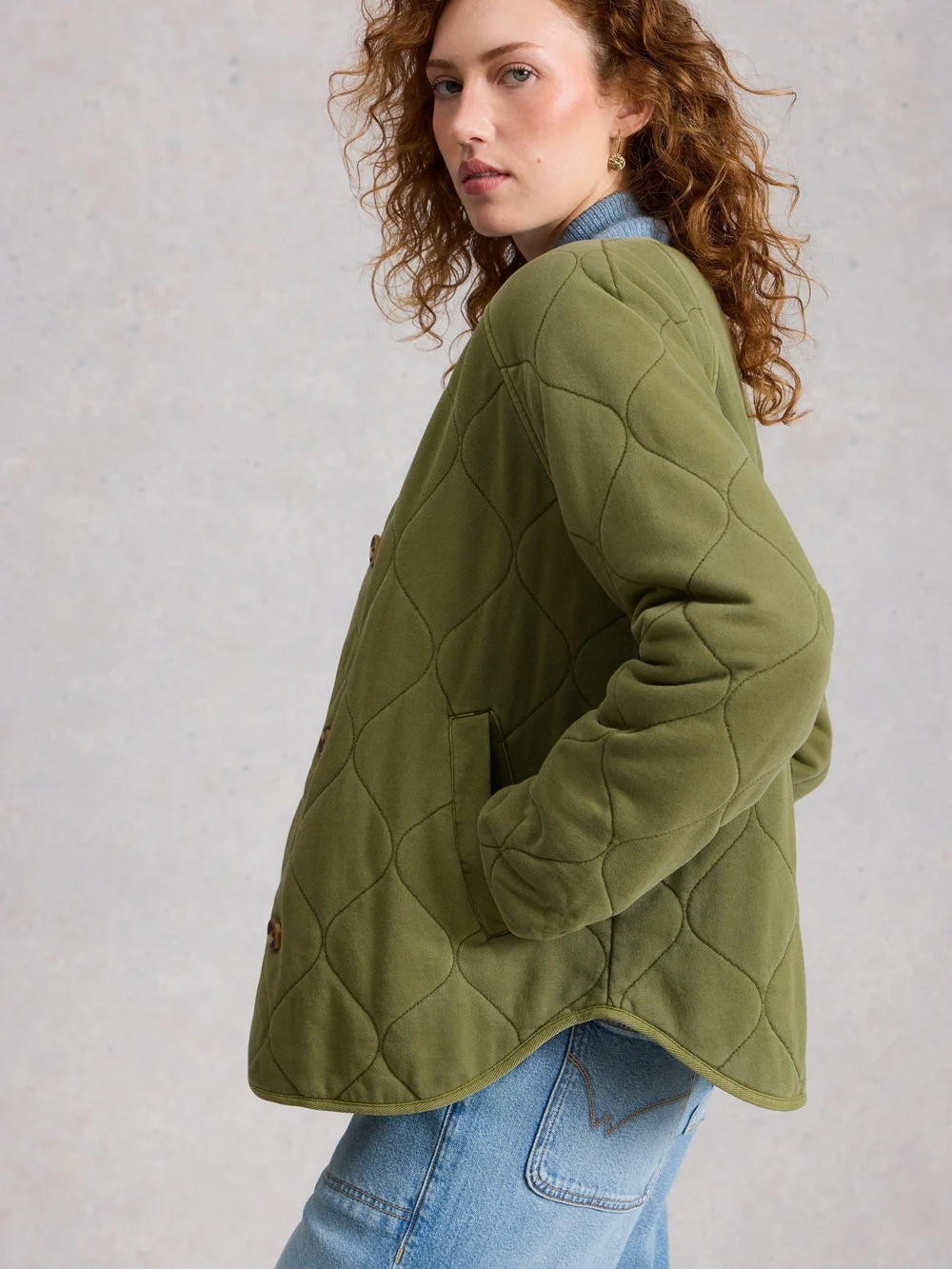 Veste matelassée en jersey Anya - Mid Green - 48 Image 1