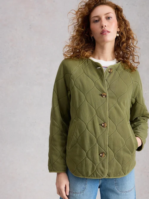 Veste matelassée en jersey Anya - Mid Green - 48 Image 3