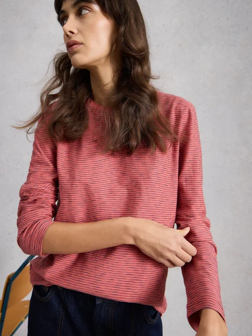 Tee-shirt manches longues Clara Texture - Mid Pink - 52 Image 1