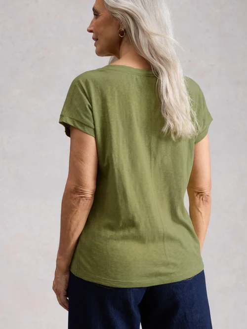 T-SHIRT À COL CASSÉ NELLY - Brt Green - 50 Image 4