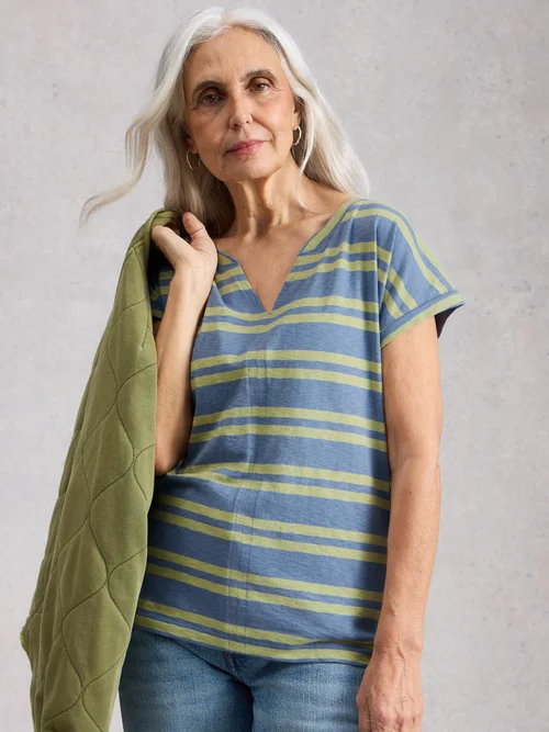 T-SHIRT À RAYURES NELLY NOTCH - Blue Mlt - 52 Image 3