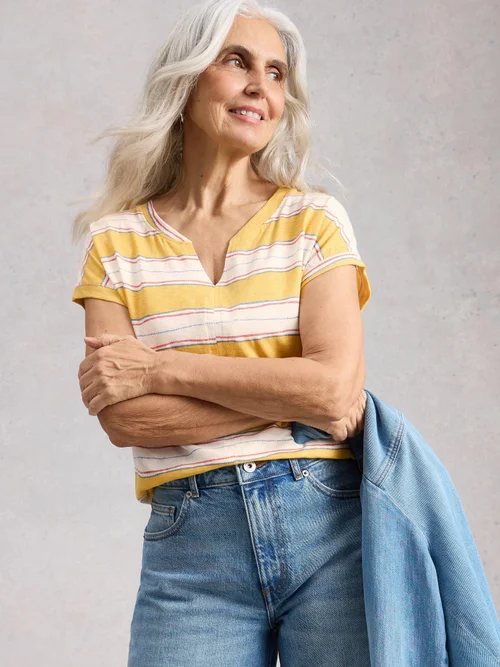 T-SHIRT À RAYURES NELLY NOTCH - Yellow Mlt - 52 Image 3