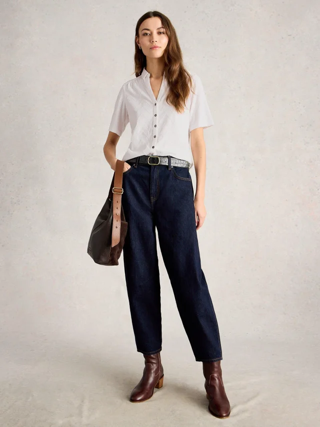 Chemise Annie manches courtes brodée