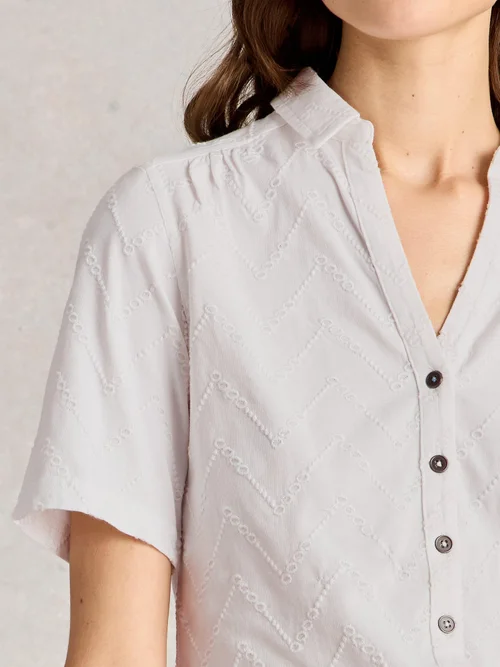 Chemise Annie manches courtes brodée - Bril White - 52 Image 3