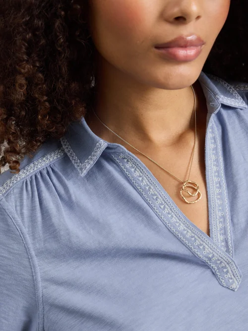 T-SHIRT À MANCHES SANS MÉTRAGE ALLIE BRODÉ - Mid Blue - 52 Image 3