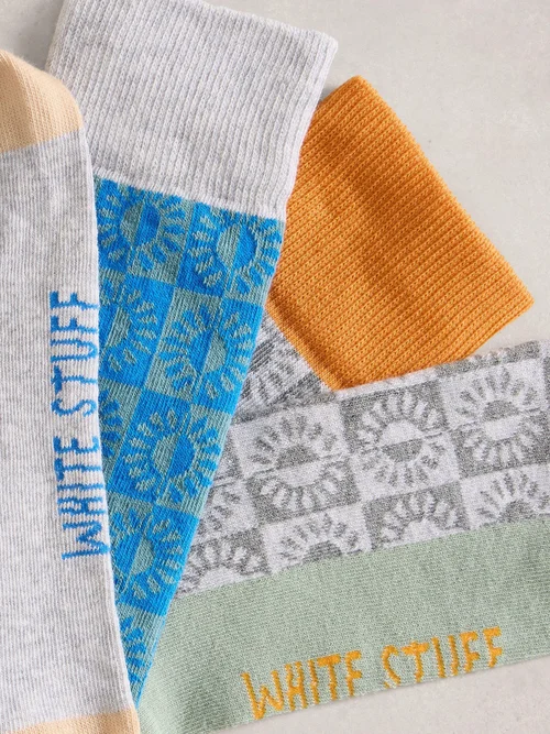 Lot de 2 paires de socquettes imprimé soleil - Blue Mlt - 44-46 Image 2