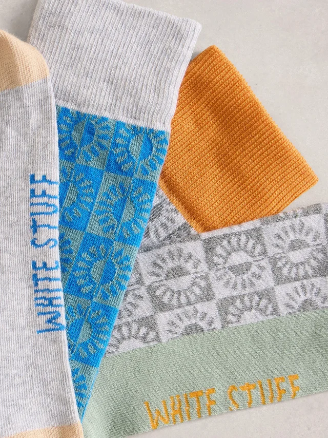 Lot de 2 paires de socquettes imprimé soleil