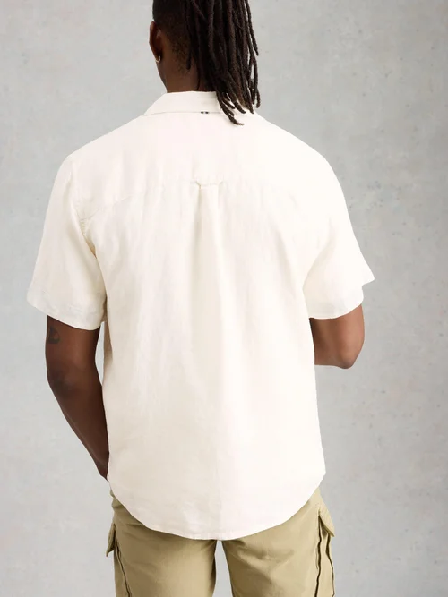Chemise Keswick Ss En Lin - Bril White - XXXL Image 4