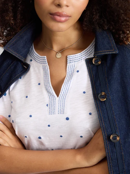 T-SHIRT BRODÉ WEAVER NOTCH - White Mlt - 52 Image 3