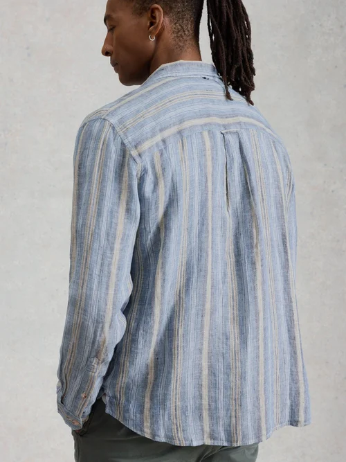 Chemise en lin à rayures Keswick LS - Blue Mlt - XXL Image 4