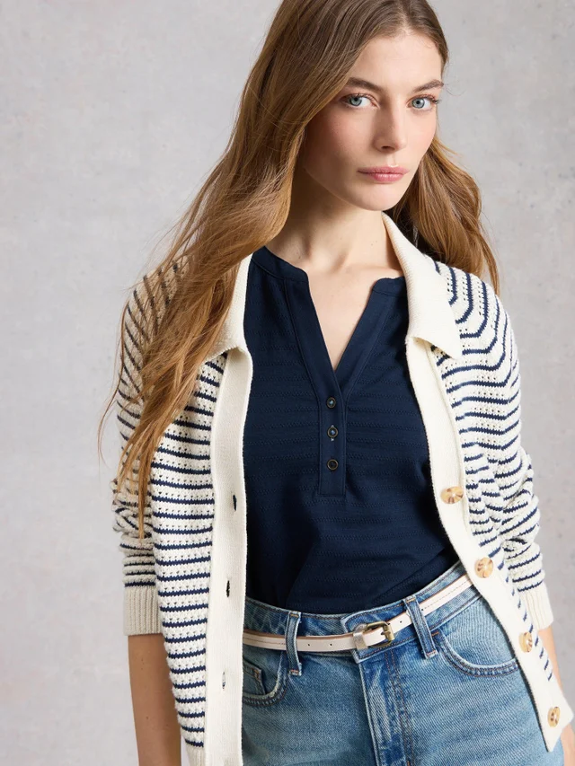 Veste texturée Nora à encolure crantée