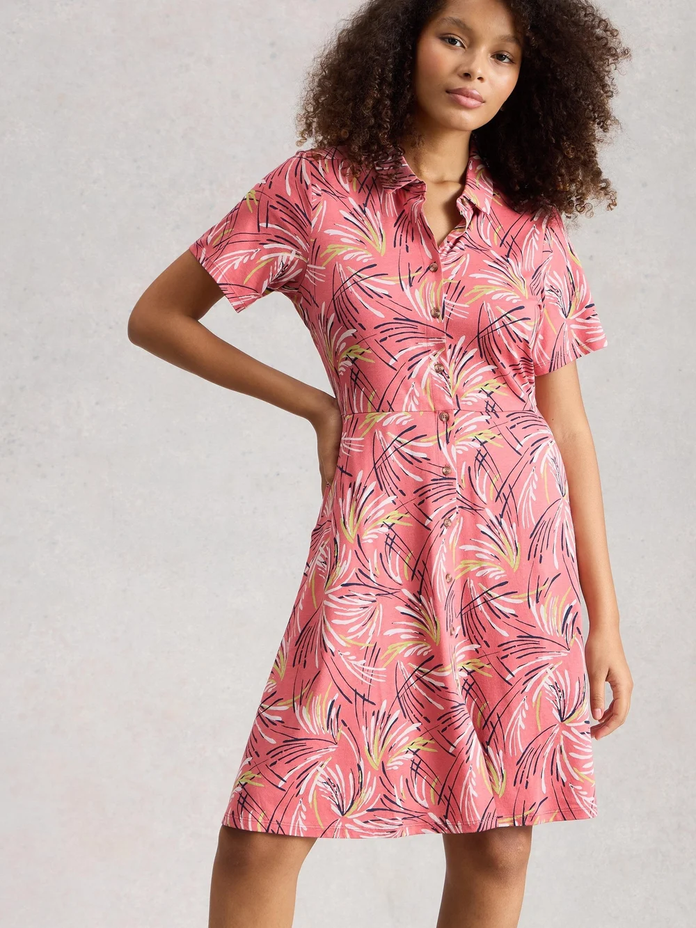 Robe chemise en jersey Ria - Pink Pr - 52/R Image 1