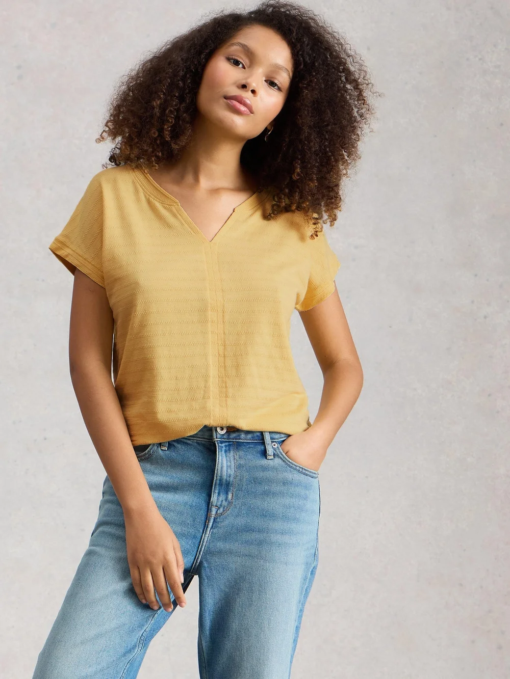 T-shirt texturé Nelly Notch - Lgt Yellow - 52 Image 1