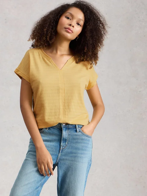 T-shirt texturé Nelly Notch - Lgt Yellow - 52 Image 1
