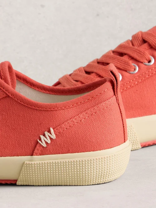 Baskets à lacets en toile Pippa - Mid Coral - 41 Image 3