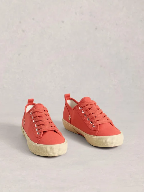 Baskets à lacets en toile Pippa - Mid Coral - 41 Image 2