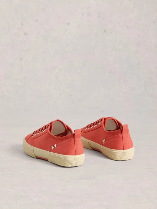 Baskets à lacets en toile Pippa - Mid Coral - 41 Image 4