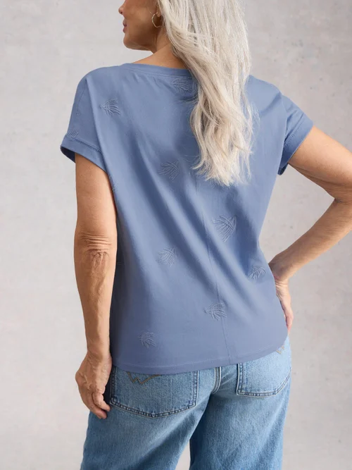 T-shirt brodé Nelly - Mid Blue - 50 Image 4