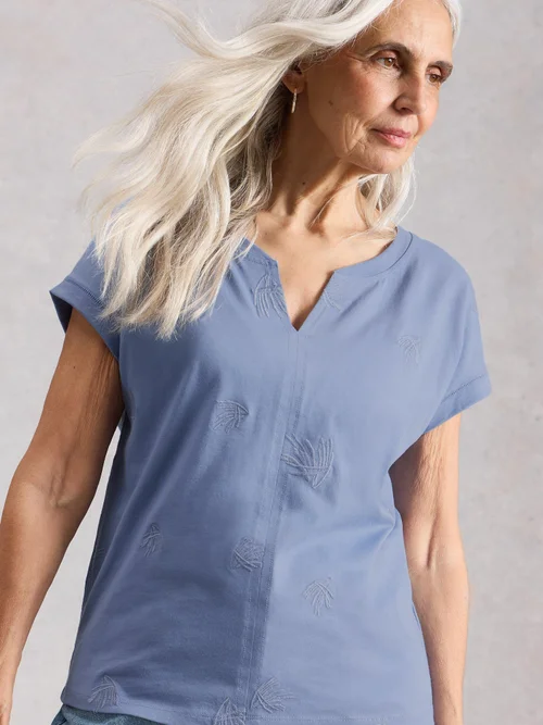 T-shirt brodé Nelly - Mid Blue - 50 Image 3