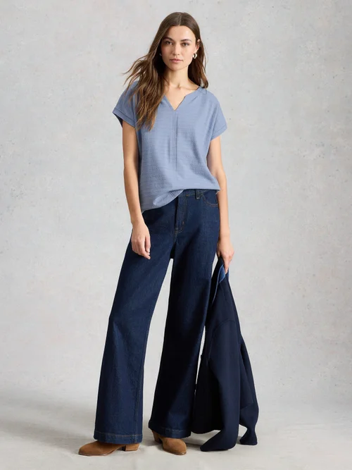 T-shirt texturé Nelly Notch - Mid Blue - 52 Image 2