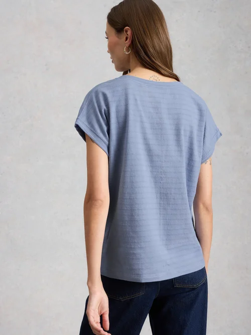 T-shirt texturé Nelly Notch - Mid Blue - 52 Image 4