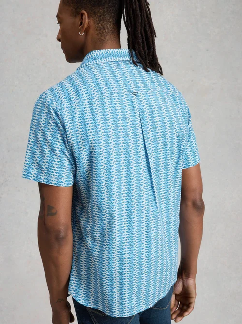 Chemise Finsbury à motif poisson SS - White Pr - XL/R Image 4