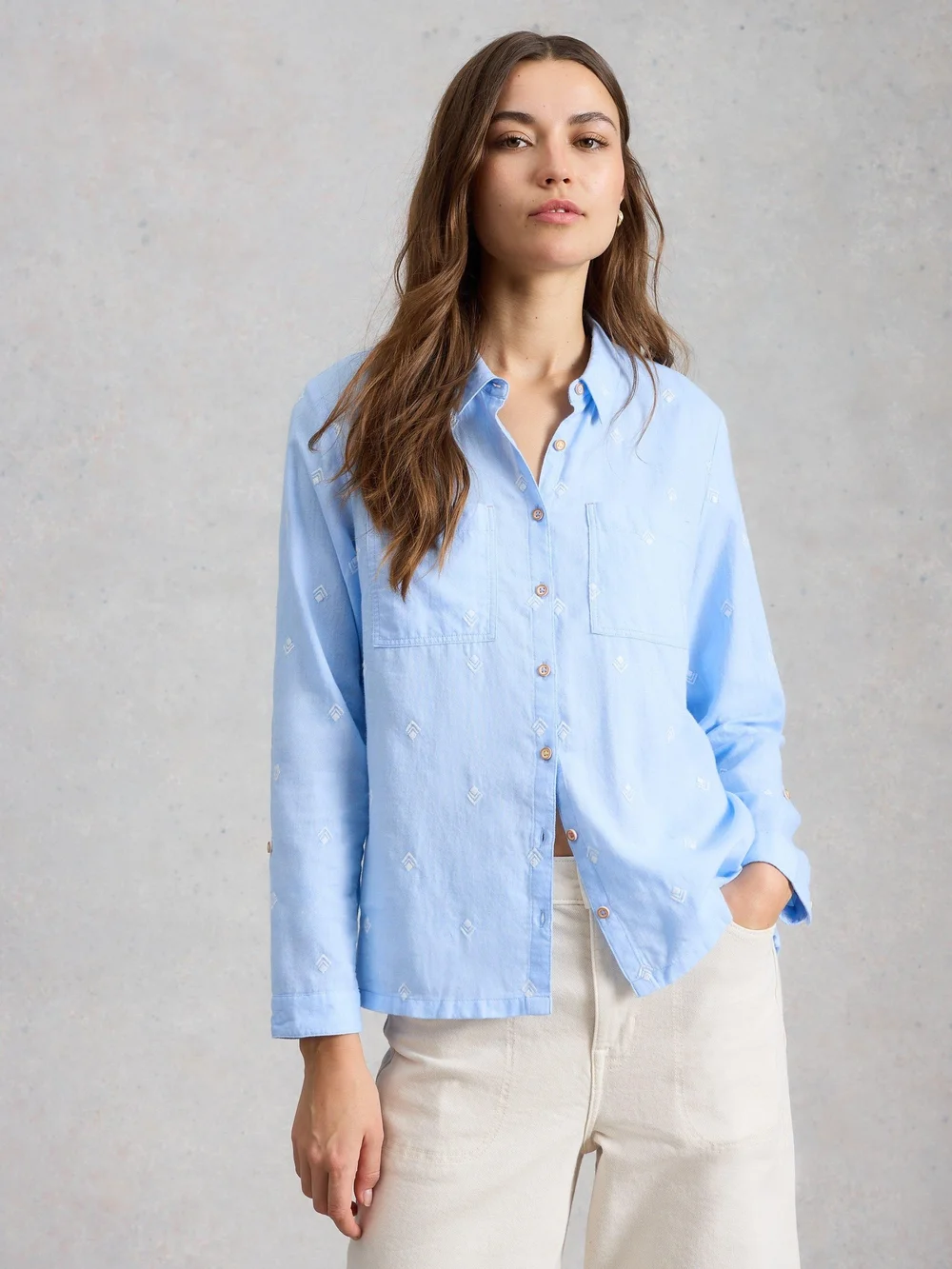 Chemise Sophie en coton biologique - Blue Mlt - 52 Image 1