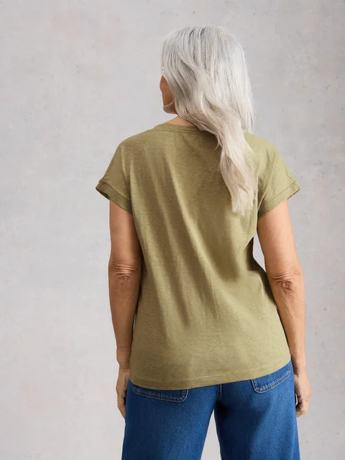 T-shirt brodé uni Nelly - Green Mlt - 48 Image 4