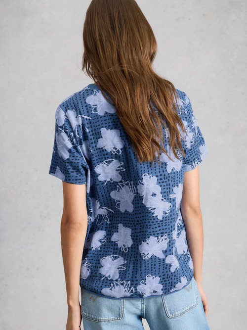 T-SHIRT À MANCHES COURTES CLARA - Navy Multi - 48 Image 4