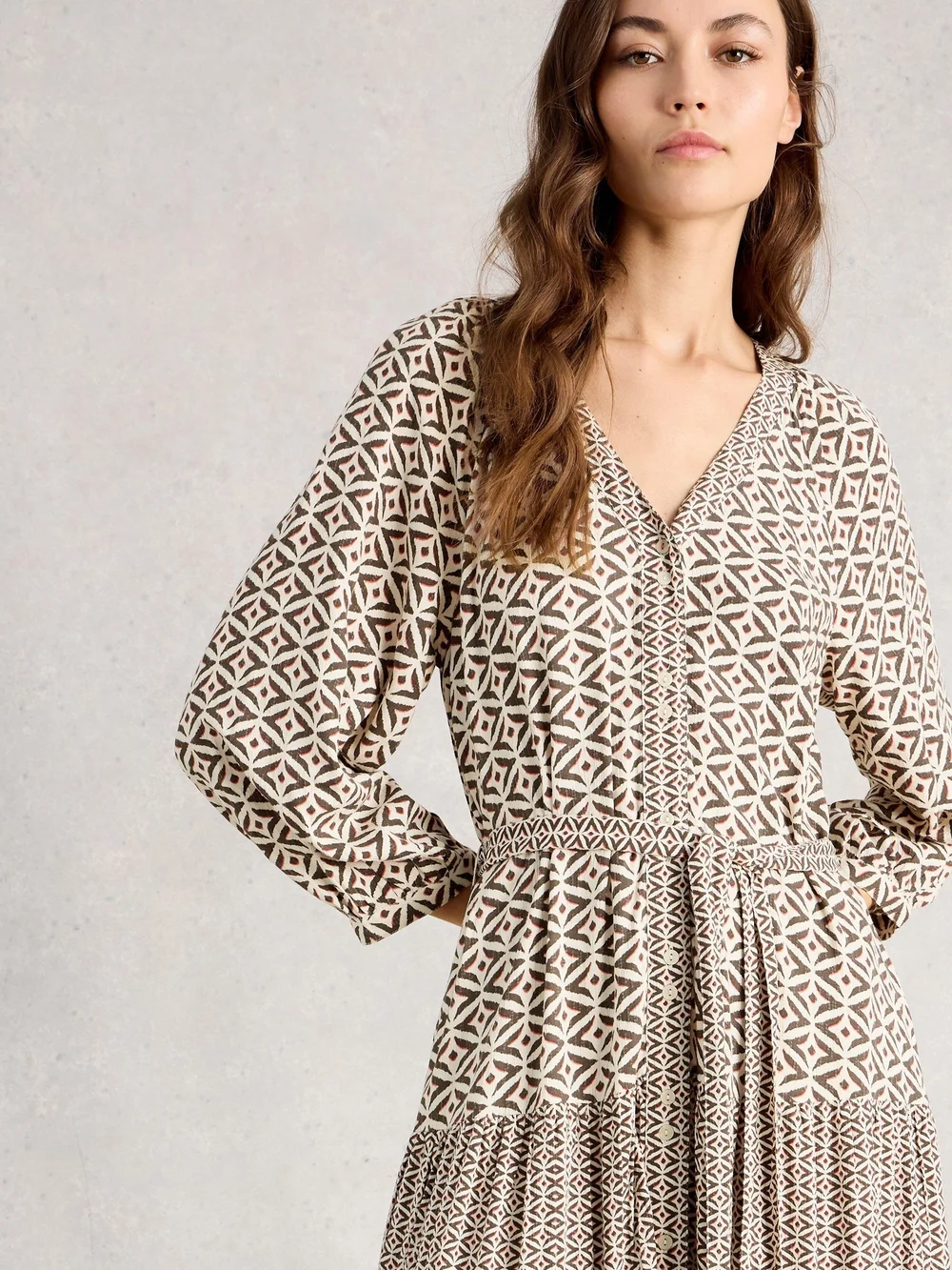 Robe midi Clémentine - Blk Mlt - 52/R Image 1