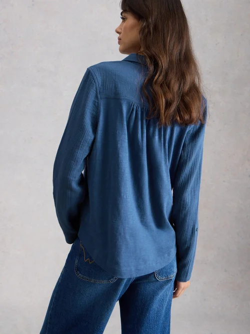 CHEMISE EN TISSU DOUBLE ANNIE - Dk Blue - 52 Image 4