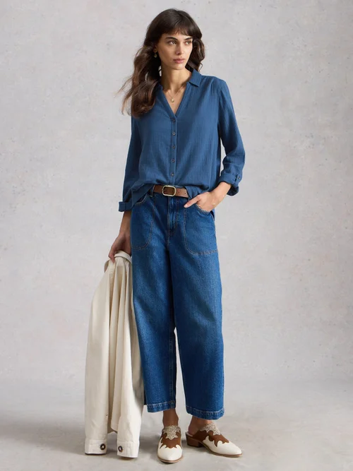 CHEMISE EN TISSU DOUBLE ANNIE - Dk Blue - 52 Image 2