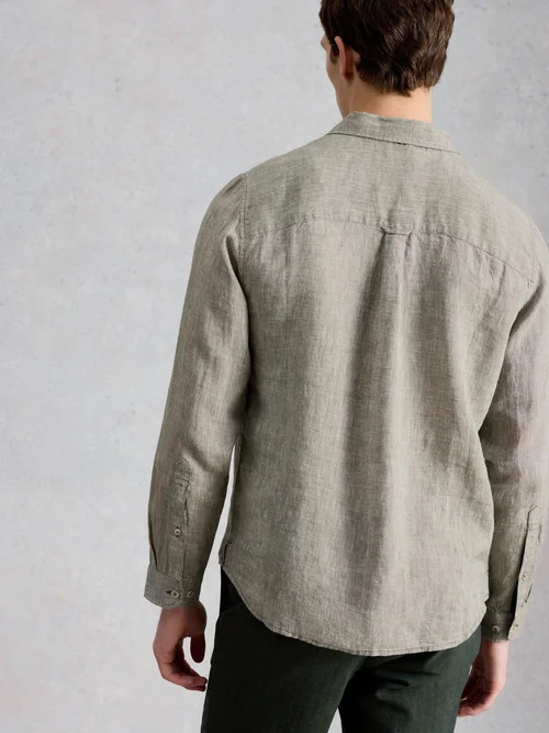 Chemise Longue En Lin Keswick - Khaki Grn - XXXL Image 4