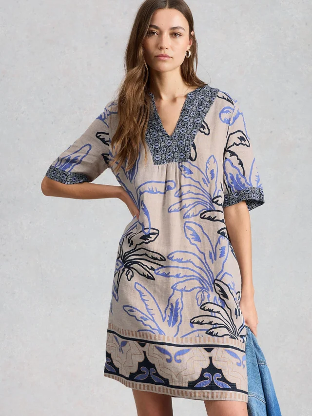 Robe en lin cendré