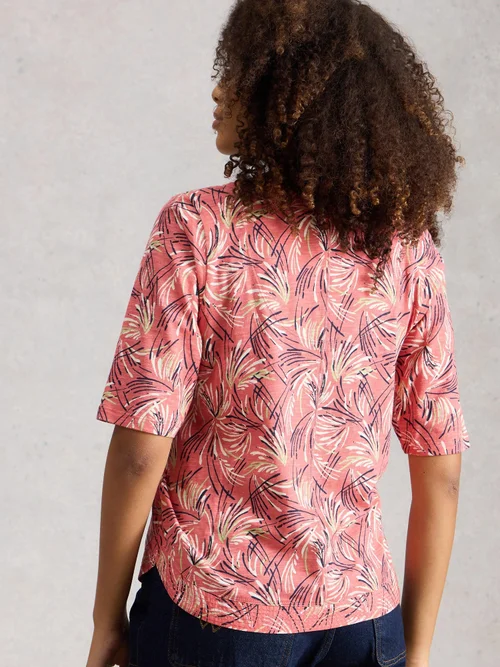 T-SHIRT À COL CASSÉ WEAVER - Pink Mlt - 48 Image 4