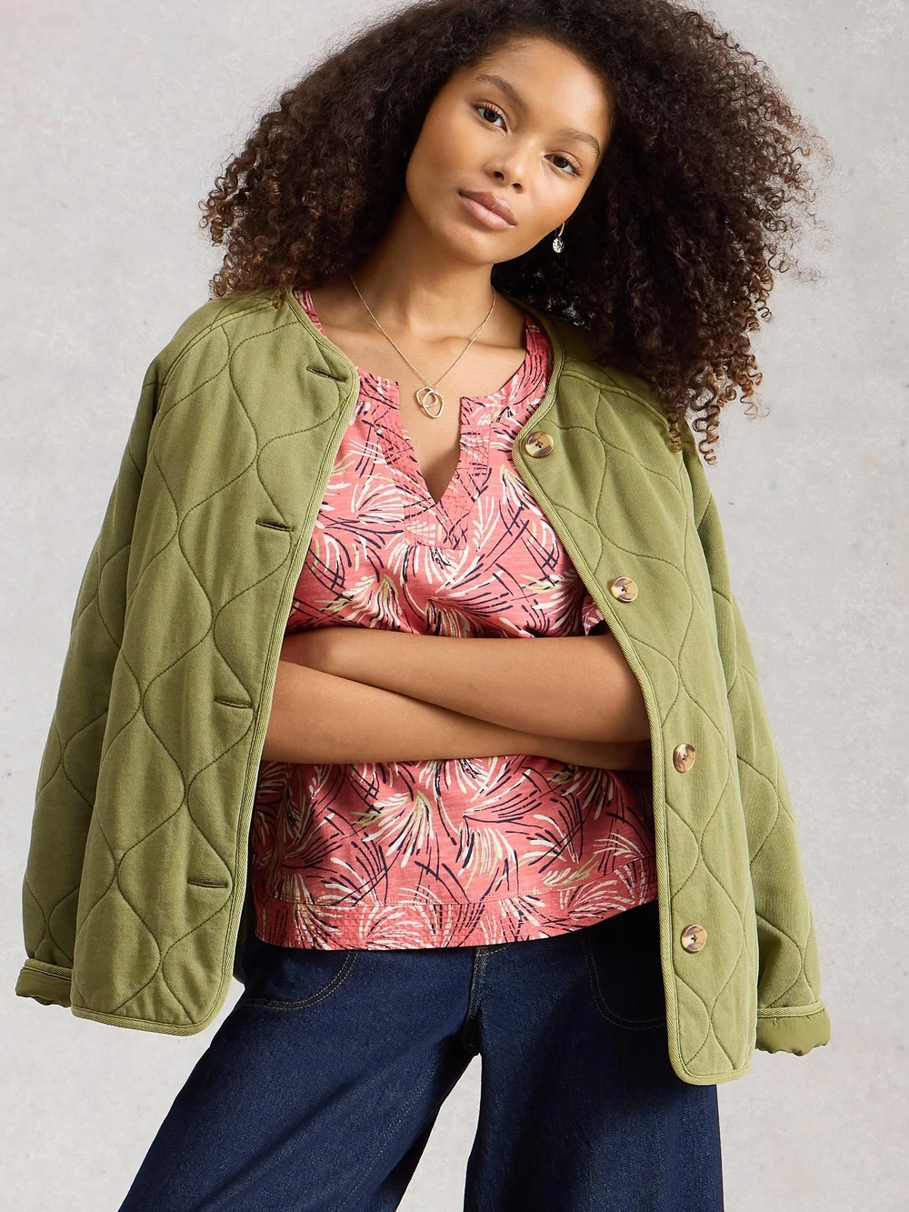 T-SHIRT À COL CASSÉ WEAVER - Pink Mlt - 52 Image 1