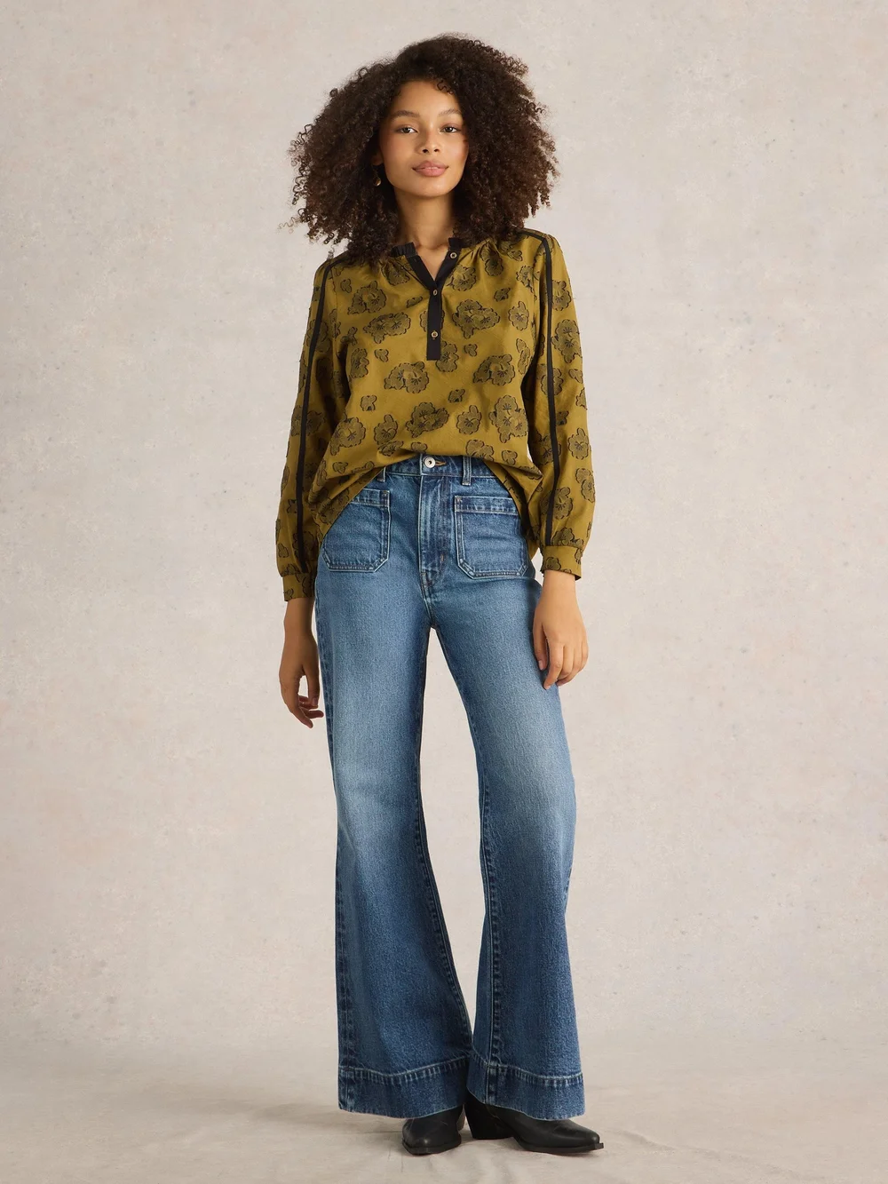 Frankie Flare Jean - Mid Denim - 50/R Image 1