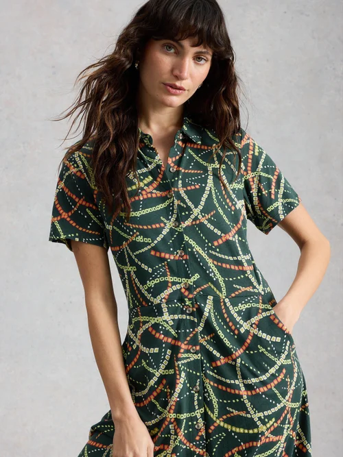 Robe chemise en jersey Rua - Green Mlt - 52/R Image 3