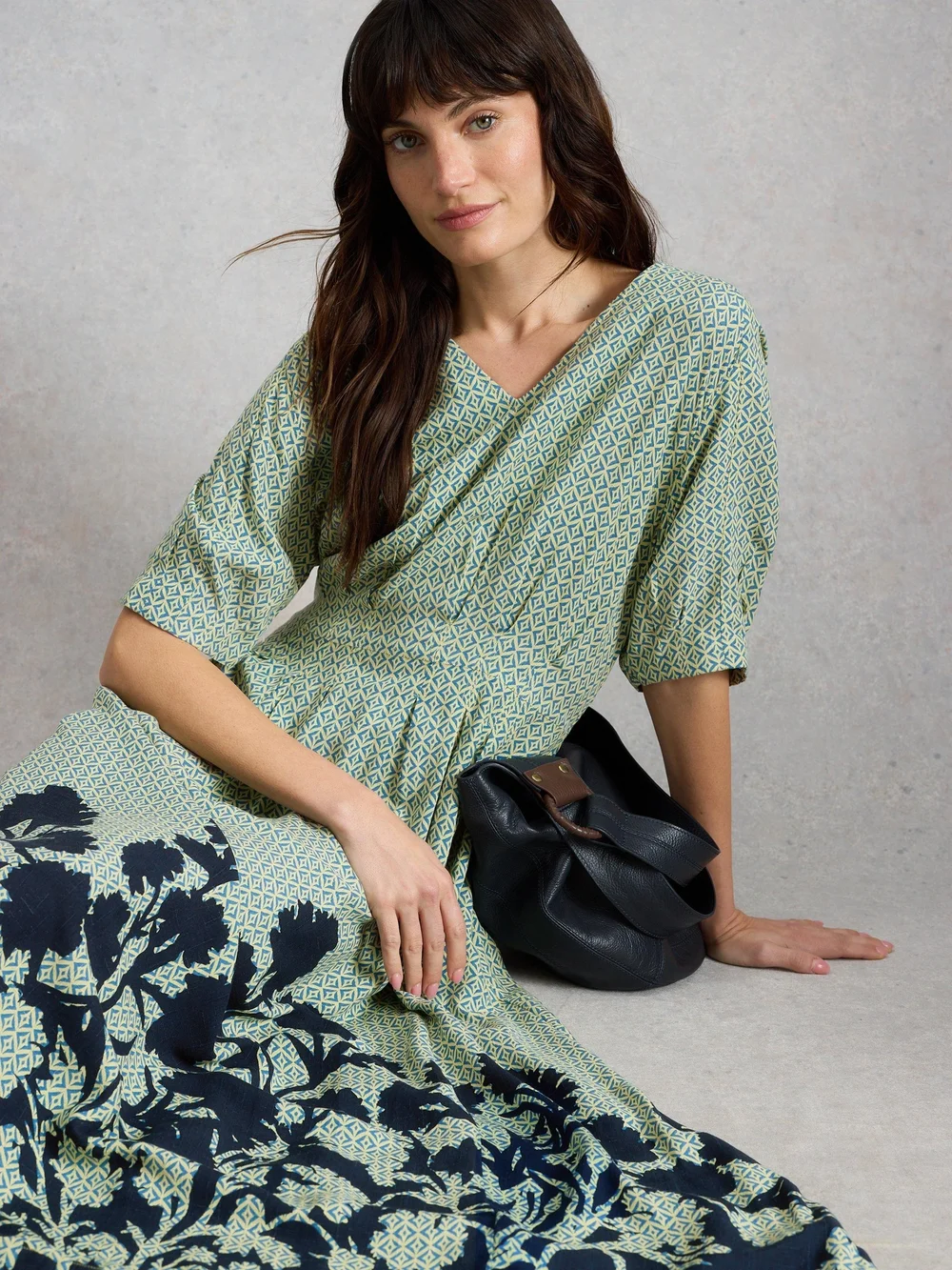 Robe mi-longue Kate - Green Pr - 46/R Image 1