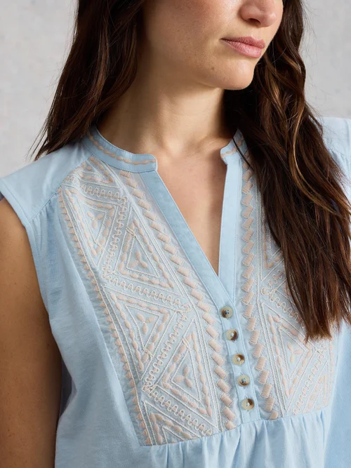 Chemisier sans manches Peony - Mid Blue - 46 Image 3
