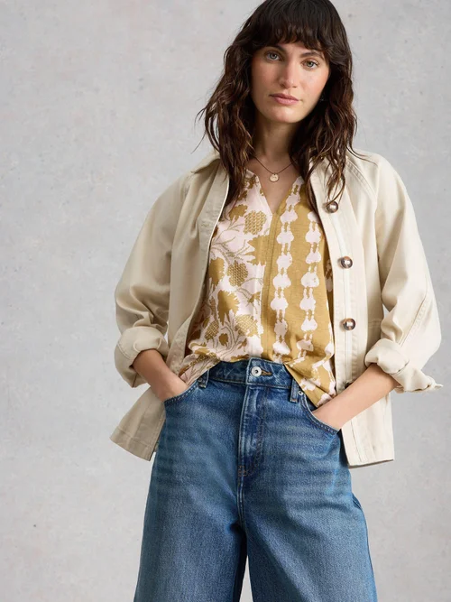 T-SHIRT À COL CASSÉ NELLY - Green Mlt - 52 Image 1