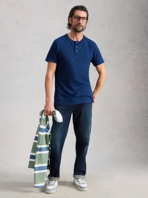 Henley Indigo Hastings SS - Indigo Ble - XL Image 2