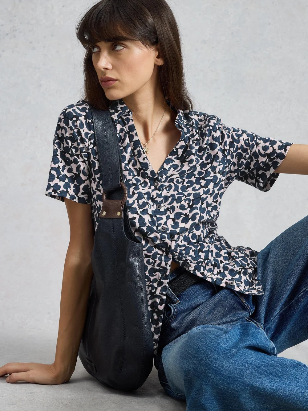 Chemise en jersey Annie manches courtes - Blue Pr - 52 Image 1