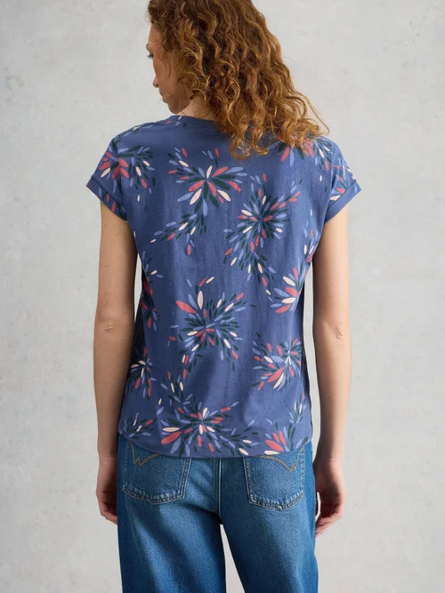 T-SHIRT À COL CASSÉ NELLY - Navy Multi - 52 Image 4