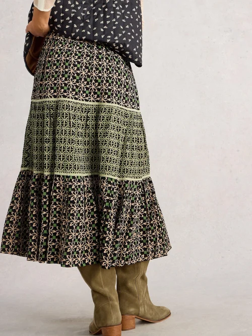 Jupe imprimée mixte Mabel - Blk Pr - 52/R Image 4